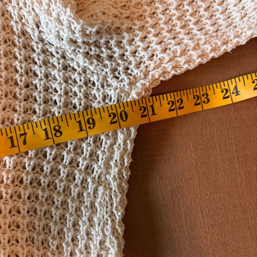 Rip Curl Cardigan Sweater Small Cotton Blend Cream Boho Coastal Open Knit - Picture 6 of 7